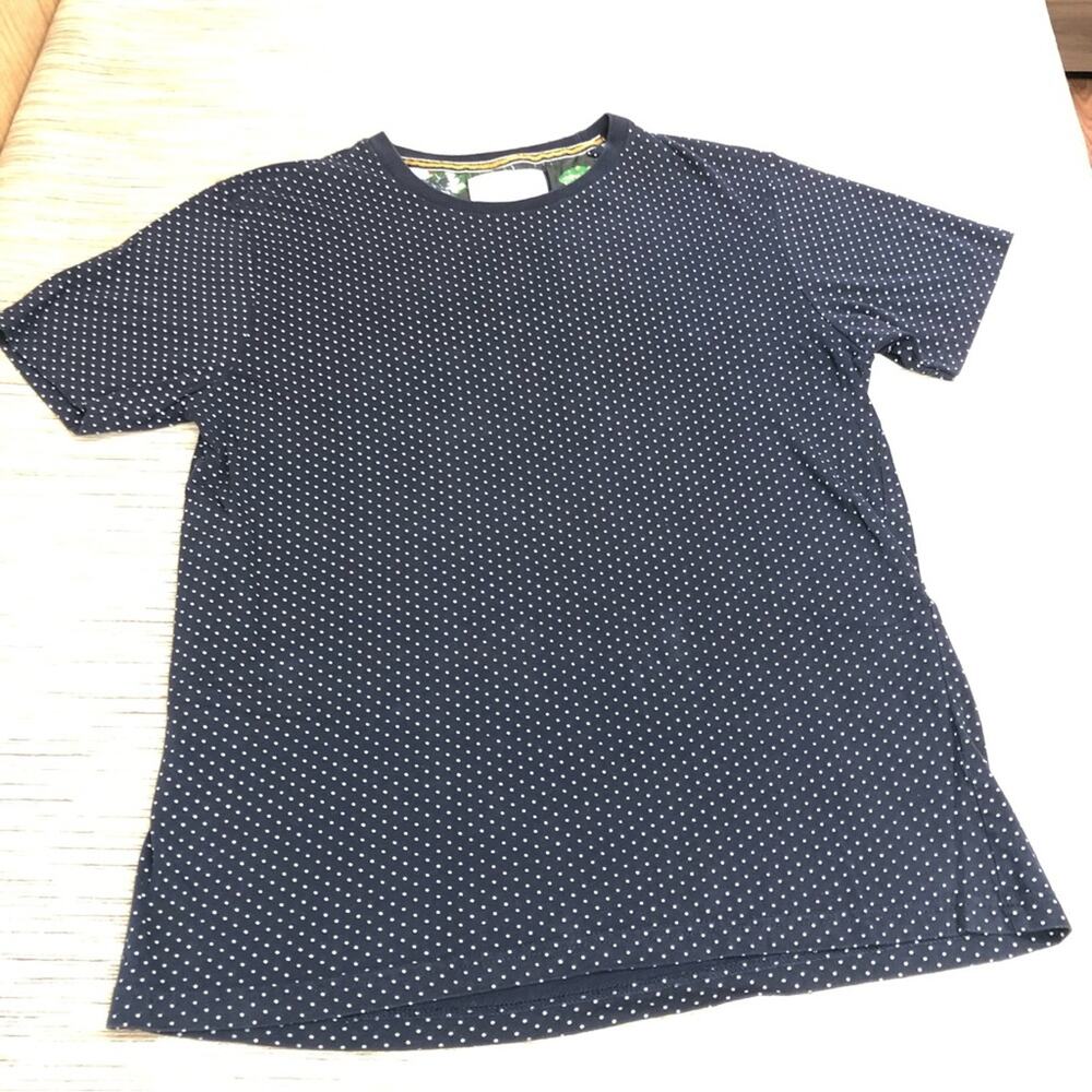 Men’s Denim & Flower Navy White Polka Dot Short Sleeve T Shirt - Picture 4 of 16
